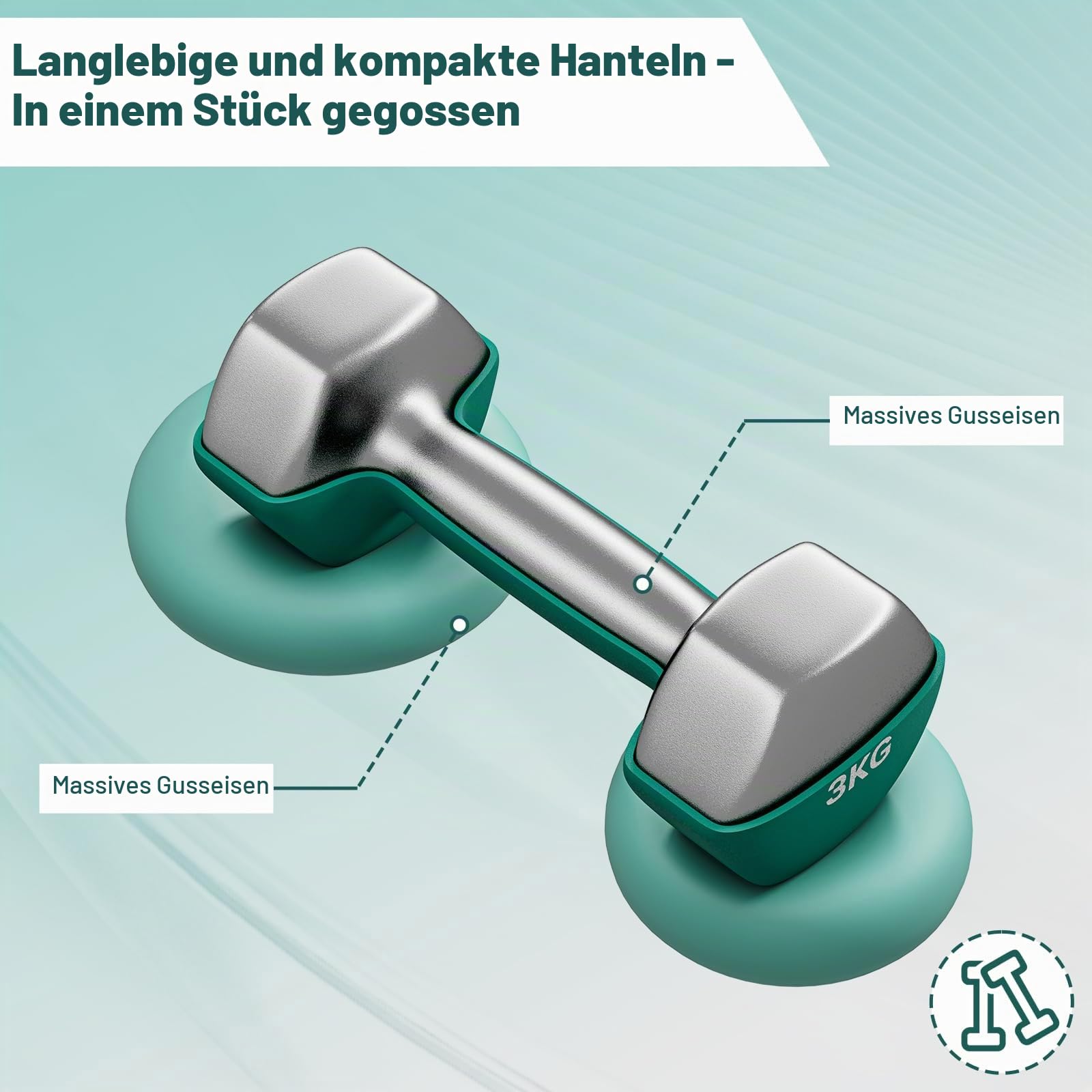 Dripex Hanteln Set, 3 Paar enthält 1kg-3kg oder 1kg - 5kg mit Ständer Aufbewahrung, 12kg oder 18kg Kurzhanteln Neopren für Zuhause