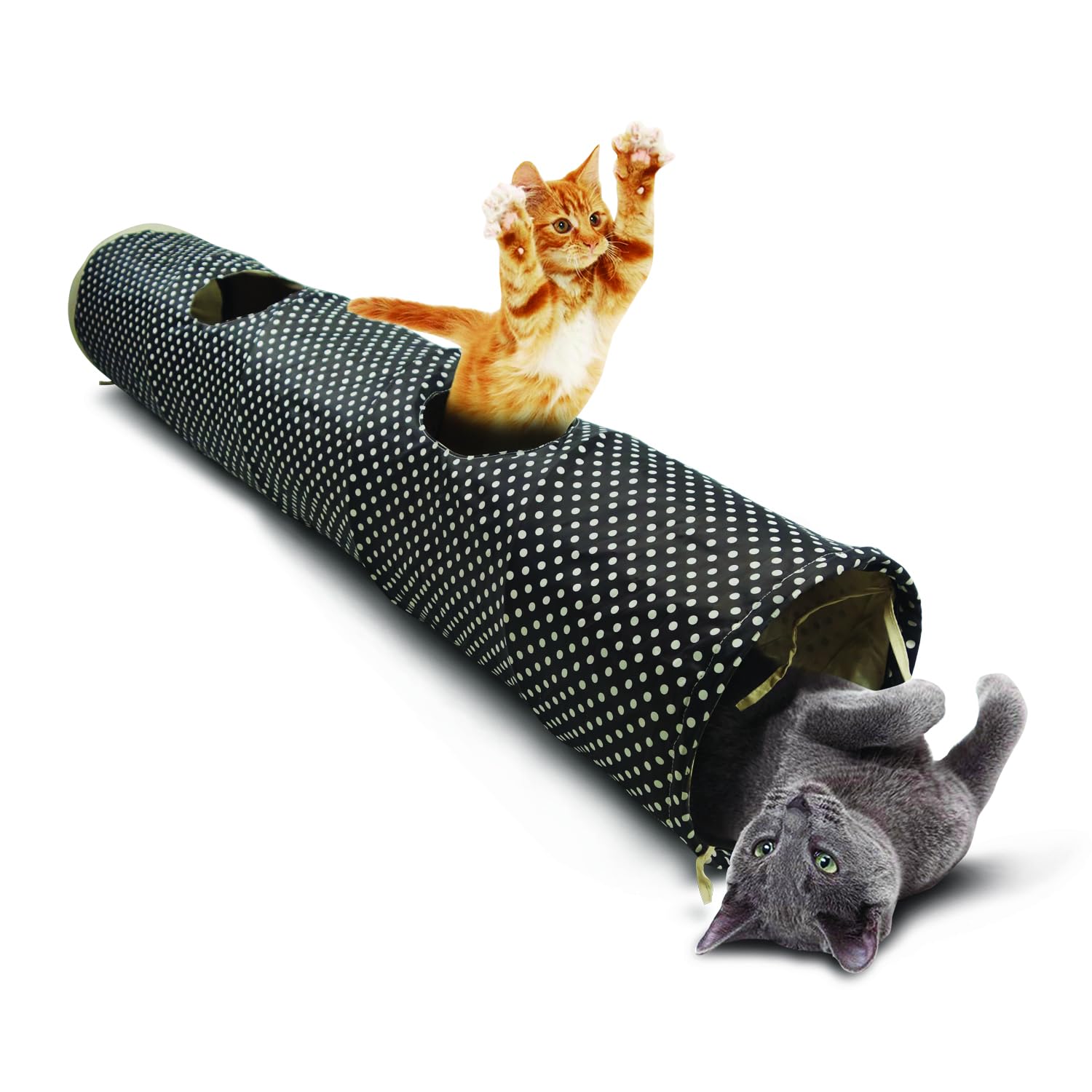 TTcatCollapsible Classic Cat Tunnel Toys (49.2"),with Plush Ball, Easy to Clean,U-Shaped Cat Play Tunnel for Indoor Cat, Kitty, Kitten…