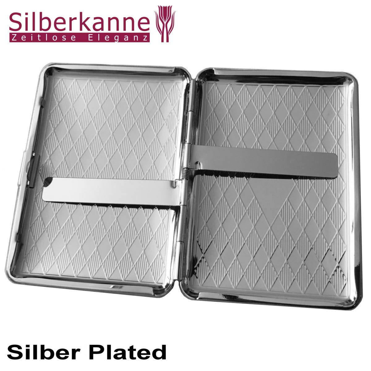 Zigarettenetui Frankfurt – Edel Versilbert (Silver Plated) – Doppelseitig – 6,5x9,5 cm – Premium Design & Verarbeitung