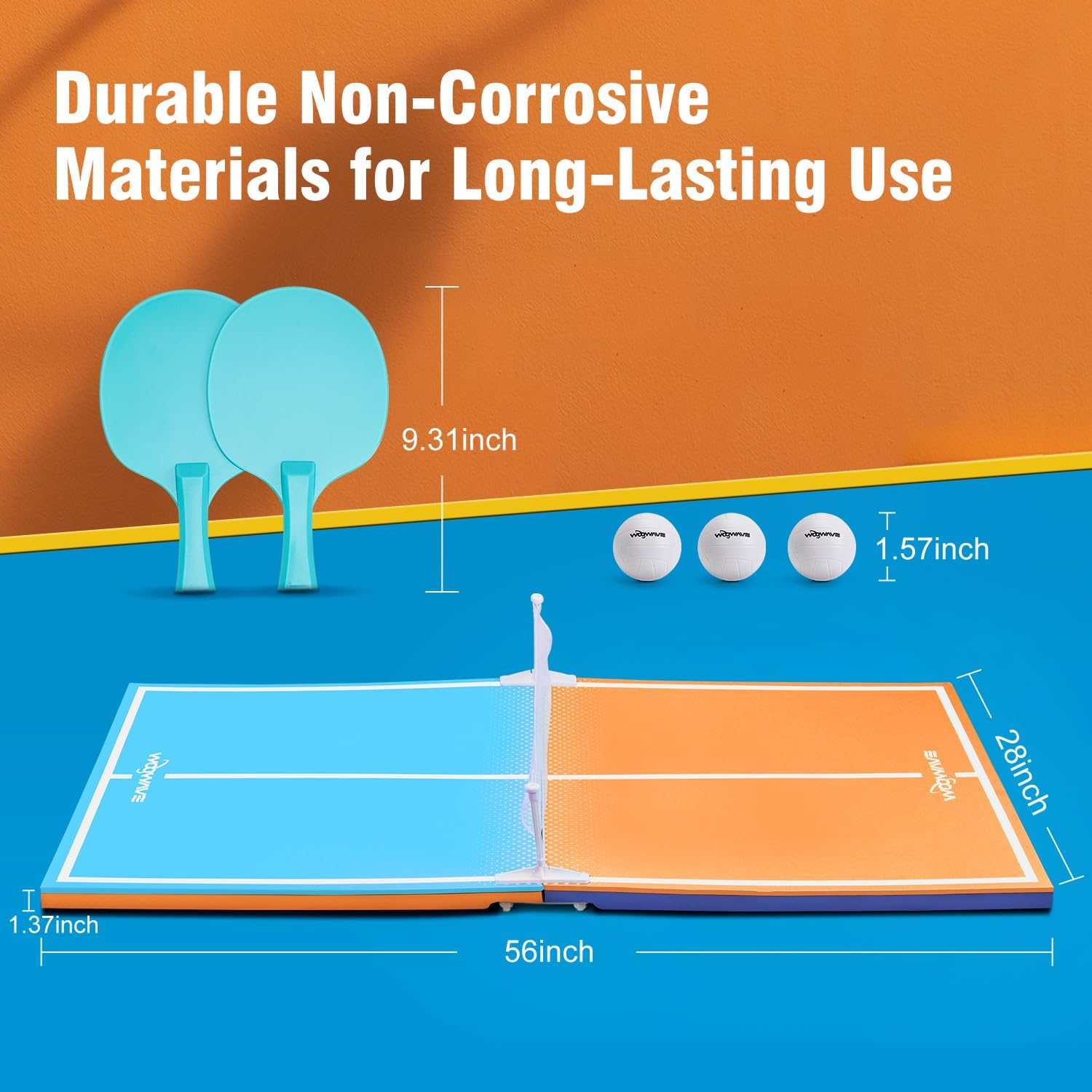 WOOWAVE Floating Ping Pong Table for Pool Party, Pool Ping Pong Table Floating for Swimming Pool Game, Floating Table Tennis Game for Summer Outdoor Fun Including Floating Table, Paddles, Balls, Net