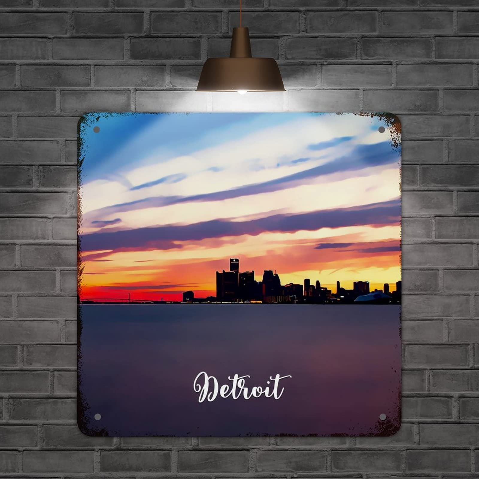 Plaque en métal vintage Michigan pour habiller un mur vide avec style rétro