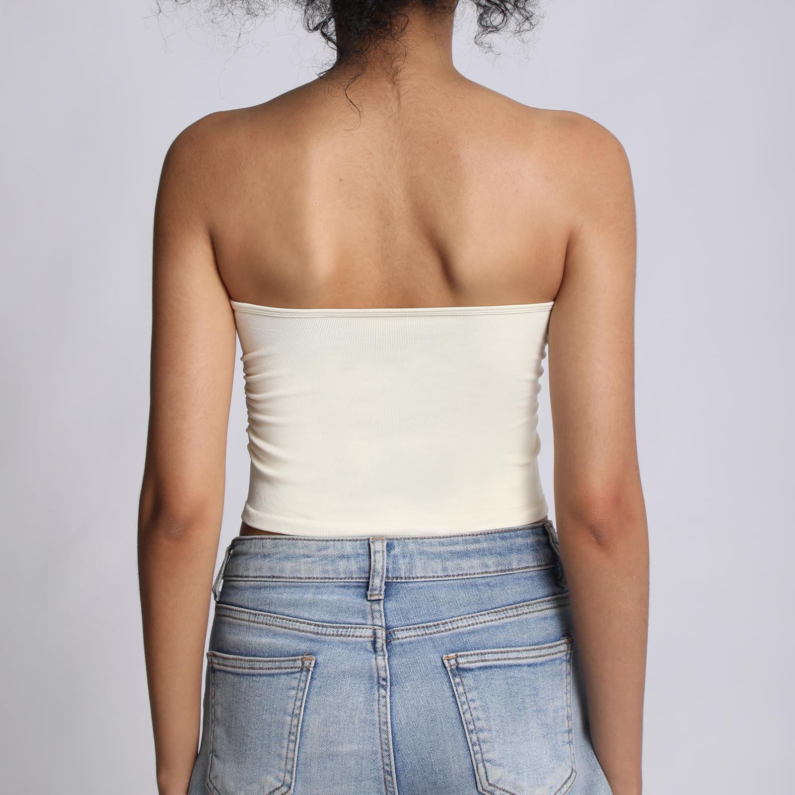 Camiseta de Tubo para Mujer, sin Tirantes, Bandeau, sin Mangas, básica, sin Espalda, para Verano, para Salir