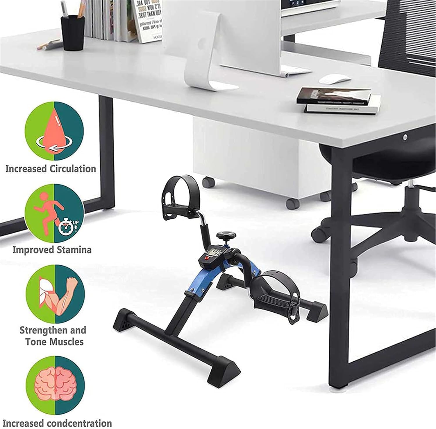 LUNEZY Middle-Aged and Elderly Trainer, Exercise Bikes for Home use Multi-Function Fitness Bike Removable Smart Count Table Knob Resistance Regulator Home Fitness Rehabilitation Device