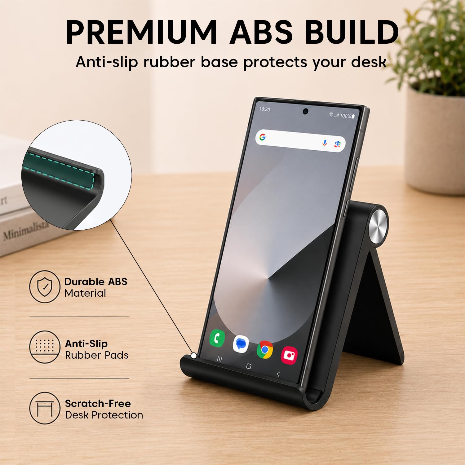 Sounce Foldable Phone & Tablet Stand for Desk, Adjustable, Portable, Black — Amazon image 5