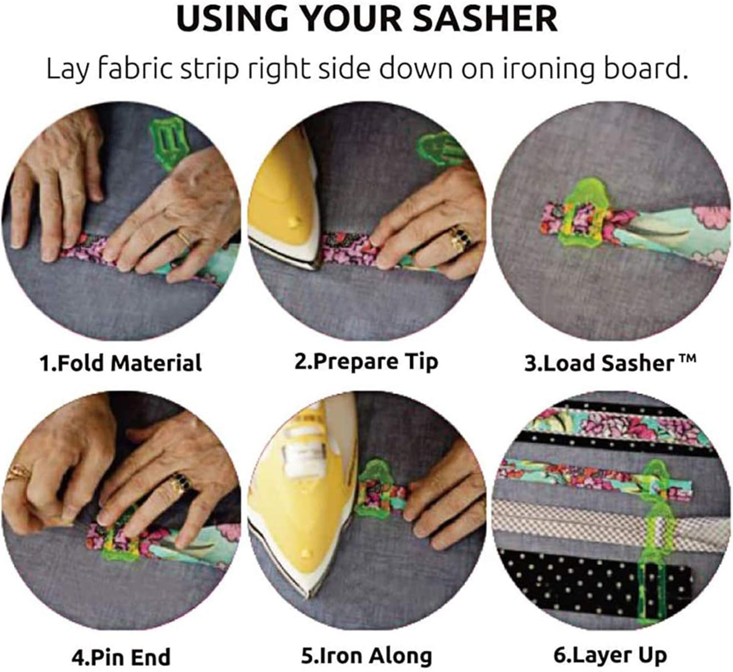 Jelly Roll Sasher Tool Set 10 Pcs Multi-Sizes Sasher with 40 pcs of Multi-Color Quilting Pins with Storage Chain for Folding Fabric and Biasing Strips Supplies,Purple : Everything Else