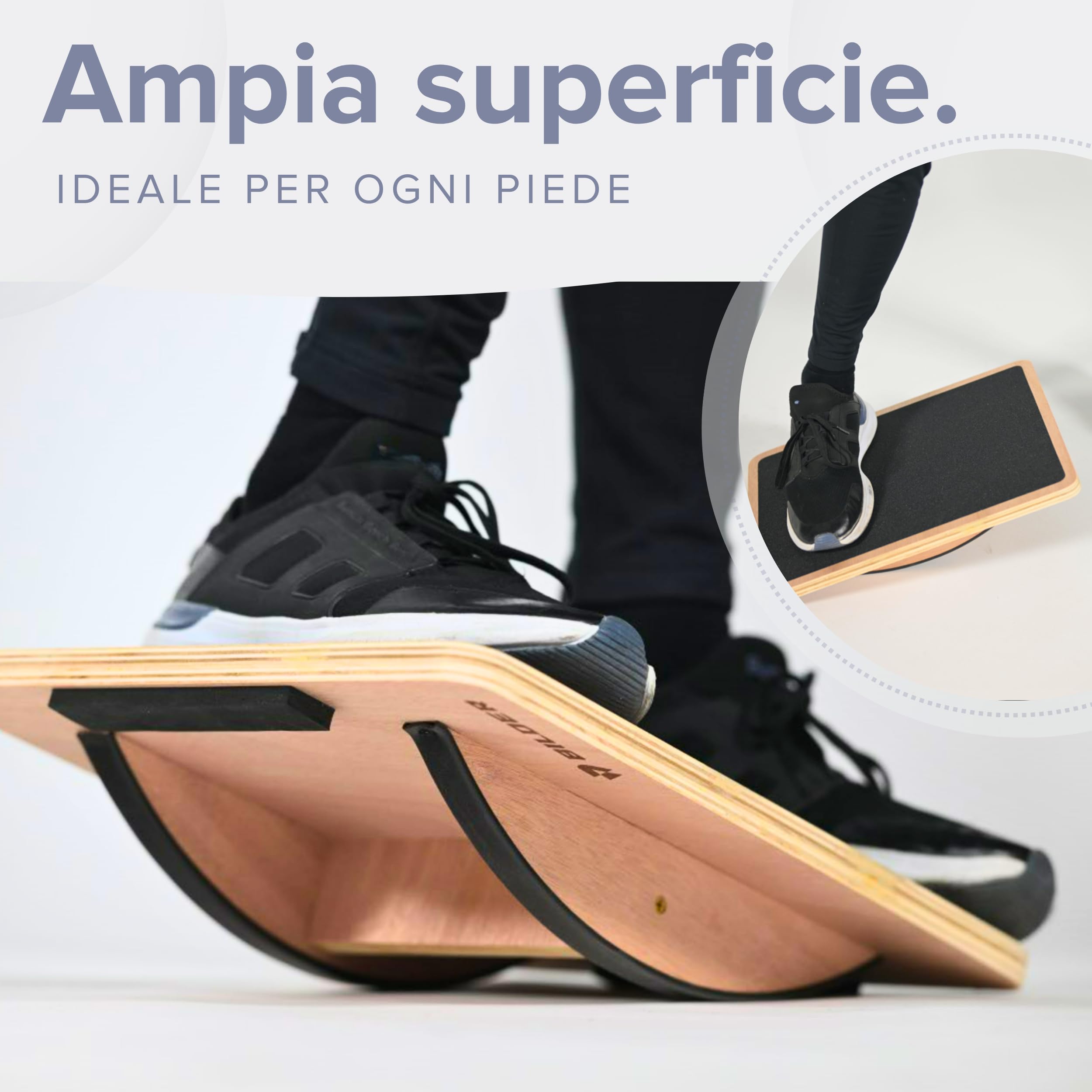 BILDER - Balance Board per Pilates, Yoga e Fitness, Tavoletta Propriocettiva con Superficie Antiscivolo - Migliora la Forza e la Coordinazione, Attrezzi Palestra Casa Ufficio Principianti ed Esperti