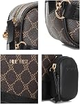 Nine West Women's Peaches Mini Camera Crossbody Crossbody, Brown/Black, Size O/S