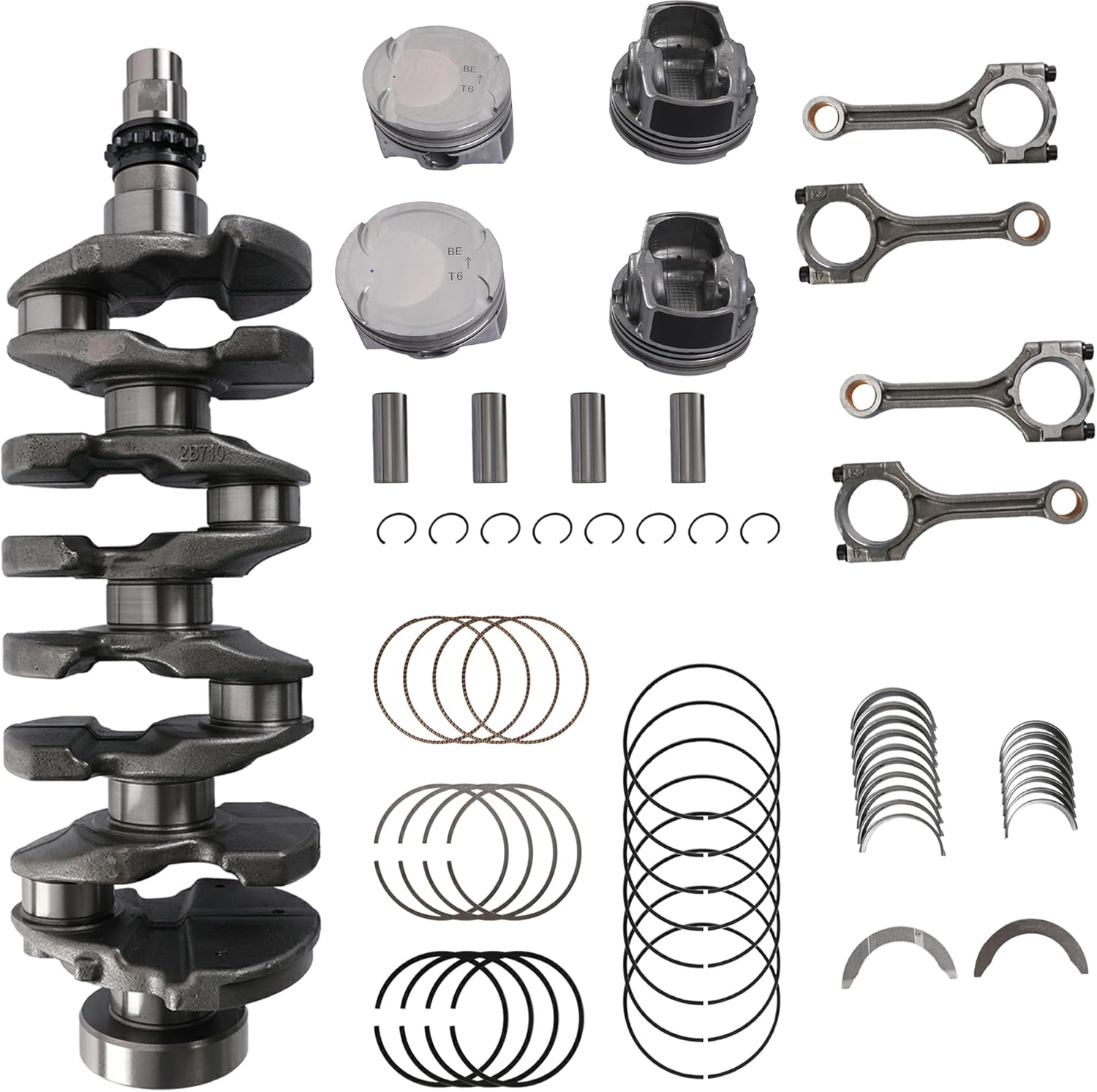 G4FJ 1.6L Engine Crankshaft Piston Connecting Rod Bearings Kit Fit for Hyundai Elantra Accent Verna Tuscon Veloster Sonata 2014-2019 for Kia Optima Forte Sportage 2015-2021 1.6L 231102B710 235102B700