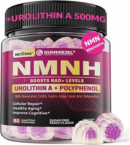 Gomitas NMNH de 300 mg con urolitina A, mezcla de polifenoles, resveratrol, suplemento NAD+ para mujeres y hombres, aumenta los niveles de NAD+,