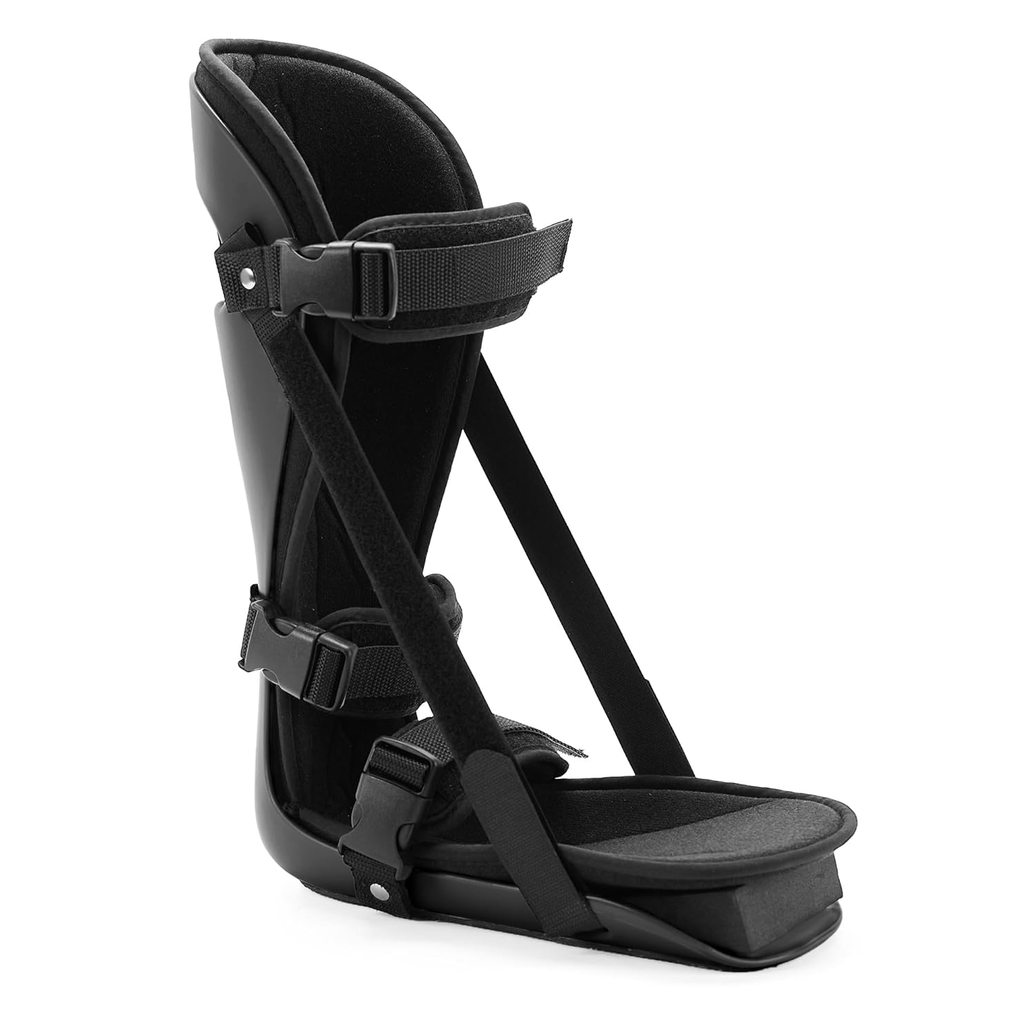 Plantar Fasciitis Night Splint, Adjustable Foot Brace for Pain Relief, Achilles Tendonitis Night Splint(Black Shell and Black lining L) Large Black-Black