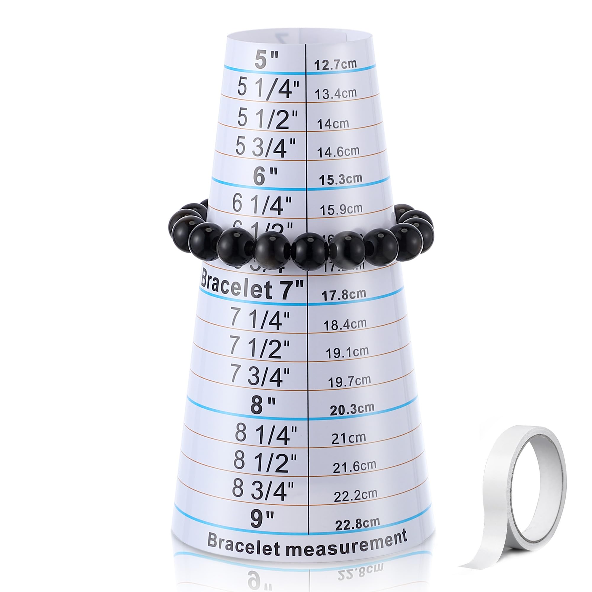 Ceoighe Adjustable Bracelet Mandrel with Sizing Tape 5-9” Plastic Wrist Sizer for Jewelry Making, Travel Friendly Tool for DIY Bracelet Crafting