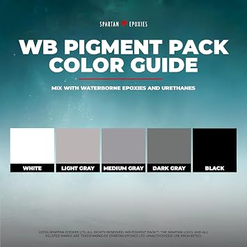 Spartan Epoxies WB Pigment Pack for WBPRO and AquaTEK - Compatible with All Waterborne Epoxies and Urethanes - Available in 16oz and 32oz Jars - 5 Colors (White, 32oz)