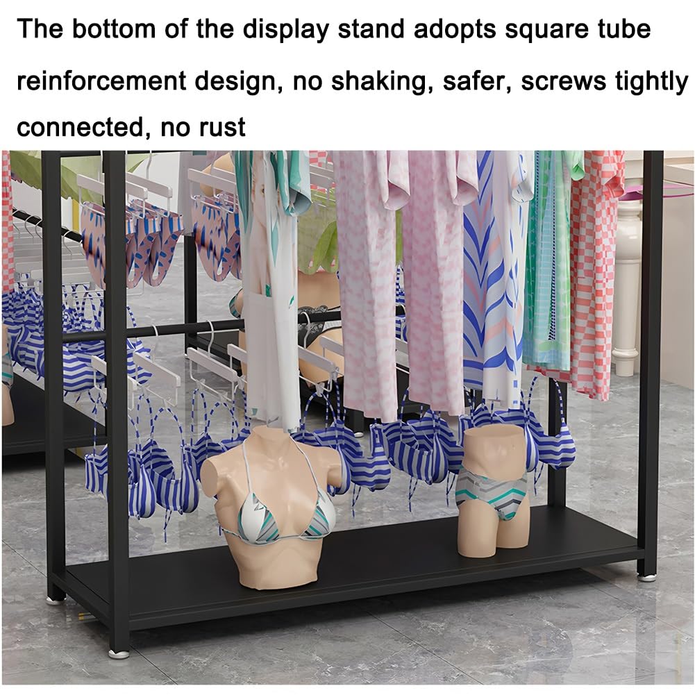 Scaffali Appendiabiti In Metallo Per Negozi Di Abbigliamento, Espositore Da Pavimento Per Biancheria Intima, Sciarpe, Mutandine, Calze, Pantofole E Pantaloncini, Facile Da Installare, Bianco - 120X40