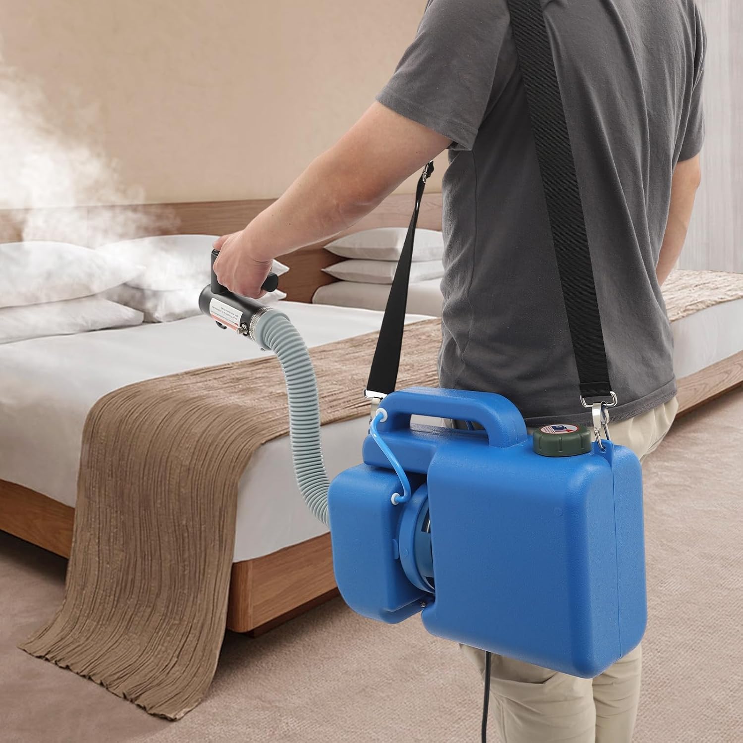 8L/2Gal Electric ULV Cold Fogger Machine, 1200W Foggers with Backpack Mist Atomizer, Adjustable Flow Rate, Portable Sprayer Machine for Home Indoor Outdoor Garden Lawn Yard Hotel