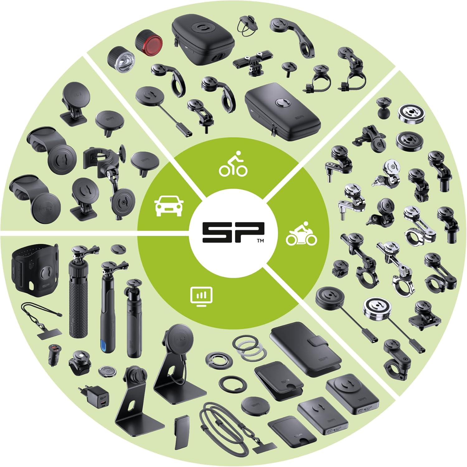 SP CONNECT Universal Bicycle Mobile Phone Holder - Smartphone Bracket Mount for Mountain & Road Bikes - Patented Twist Lock, Strong Clamp-Grip - for 58-85mm Wide Devices - Cycling, Riding Accessories
