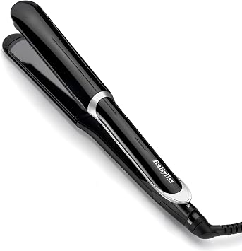 BaByliss Smooth Pro Wide Plate Hair Straighteners - Extra-Long Ceramic Plates for Thick & Long Hair, Ionic Frizz Control, Up to 235 C, 6 Heat Settings, Fast Heat-Up, Heat Mat Included, Black, 2597U