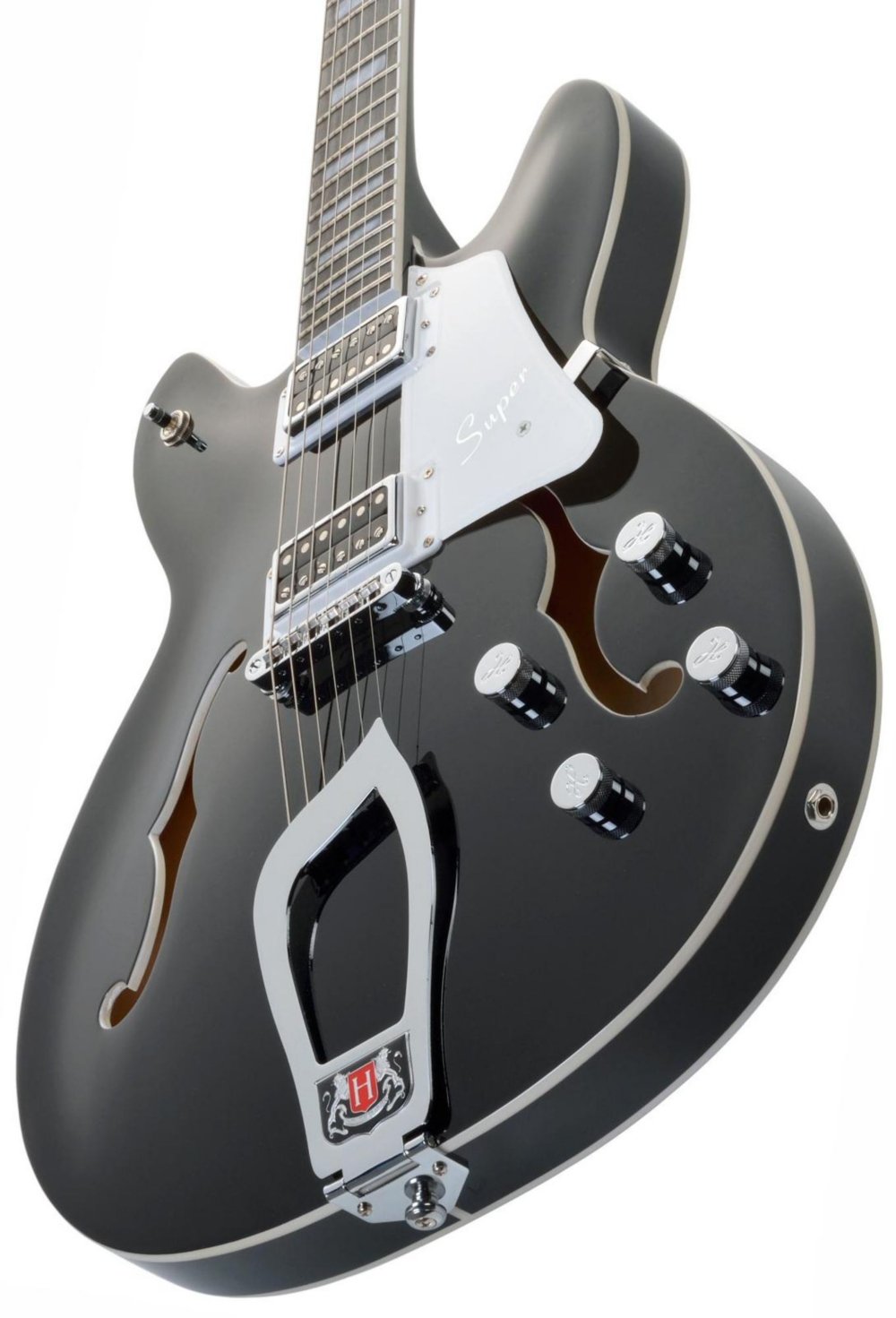 Hagstrom SUVIK-BLK Super Viking Corps semi-creux Noir