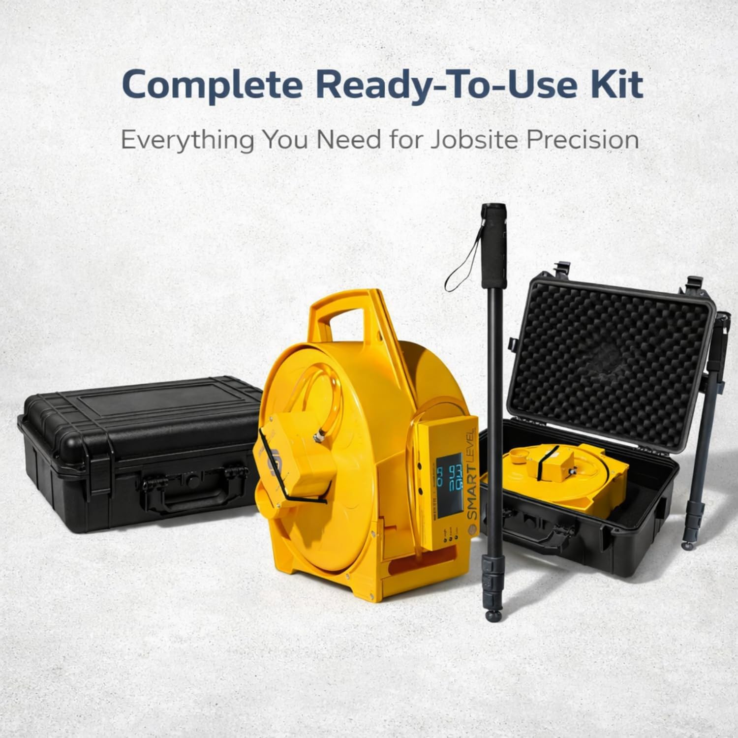 Smart Level Precision Construction Altimeter with Bluetooth App (iOS & Android), 1/16″ Accuracy - Includes Carrying Case & Monopod