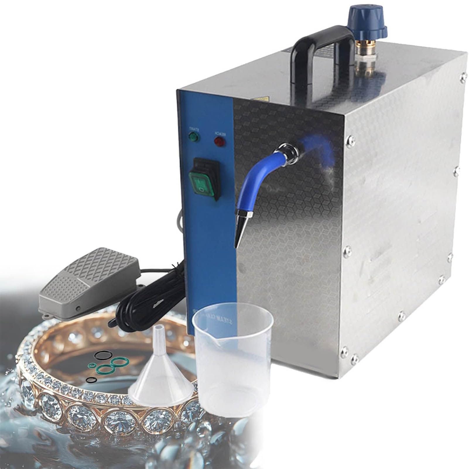 Limpiador a Vapor para Joyas Arandela del Gemas Máquina del Limpieza a Vapor Limpiador de Joyas a Vapor Acero Inoxidable para Limpiar Plata,Oro,Gemas,Diamantes 2L