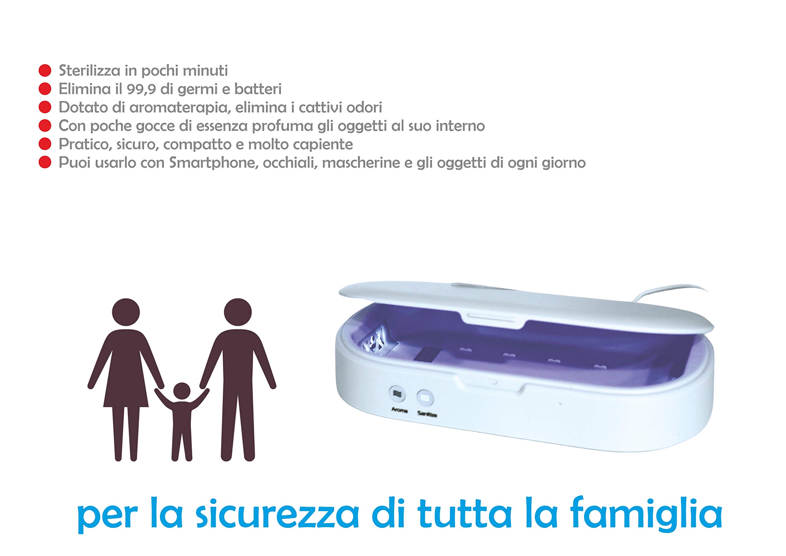 Phone Sterilizzatore Portatile Multiuso Dotato Anche di aromaterapia