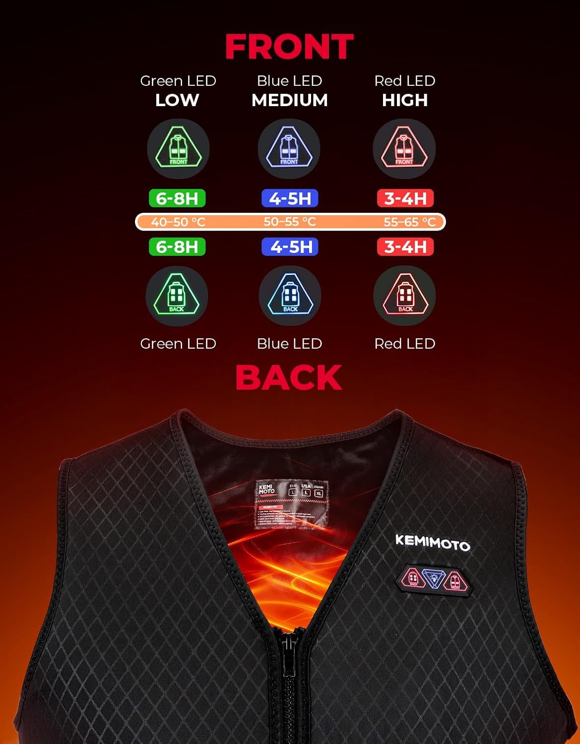 KEMIMOTO Heated Vest for Women with Battery Pack Included, V Neck with Inner Pocket Lights-out Design, Electric Warming Vest - Image 4