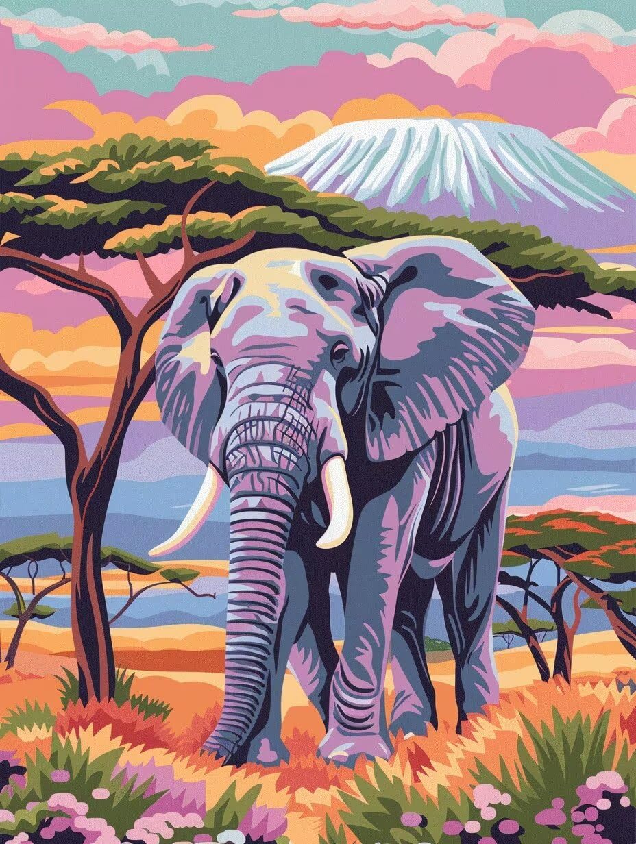 Pintura por números kit manualidades adultos para pintar un lienzo grande 8