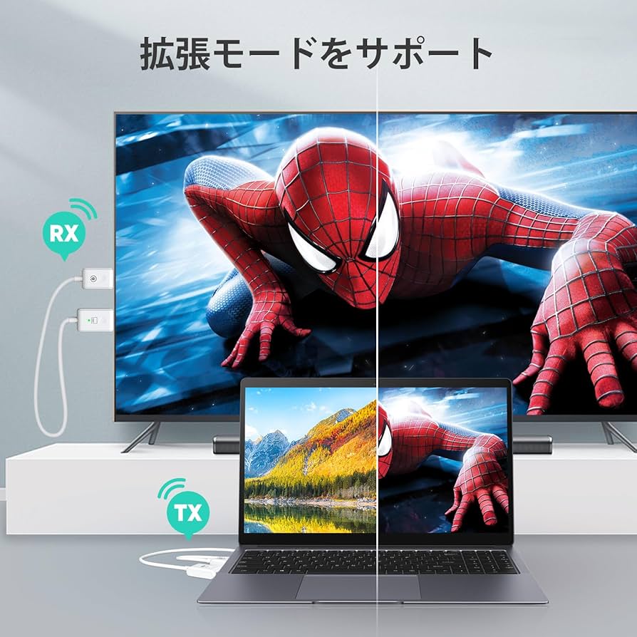 Amazon | ワイヤレスHDMIエクステンダー 1080P@60Hz 無線HDMI