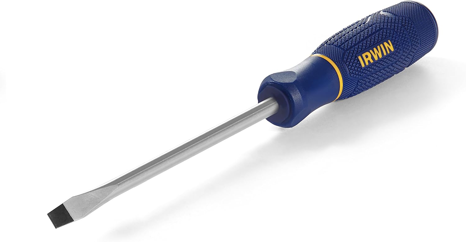 IRWIN 1948768 TorqueZone Slotted Demolition Screwdriver, Keystone, 5/16" x 6"