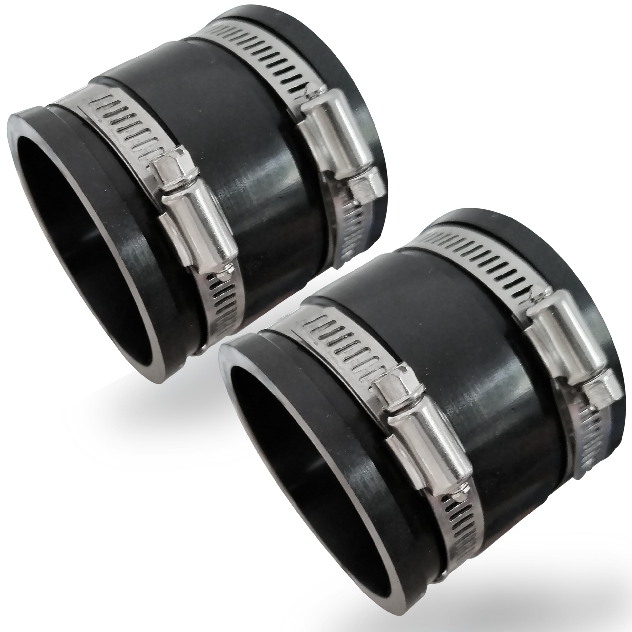 2 PCS 2.5 IN Dust Control Flex Hose Cuff 70148 Connector Ports Fit for 2-1/2" Dust Collection Hose with 4 Stainless Steel Clamps