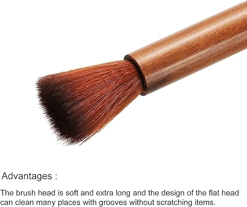 Miniatura 4 de PATIKIL Cepillo limpiador de guitarra de cabeza redonda de madera para instrumento musical, color marrón claro