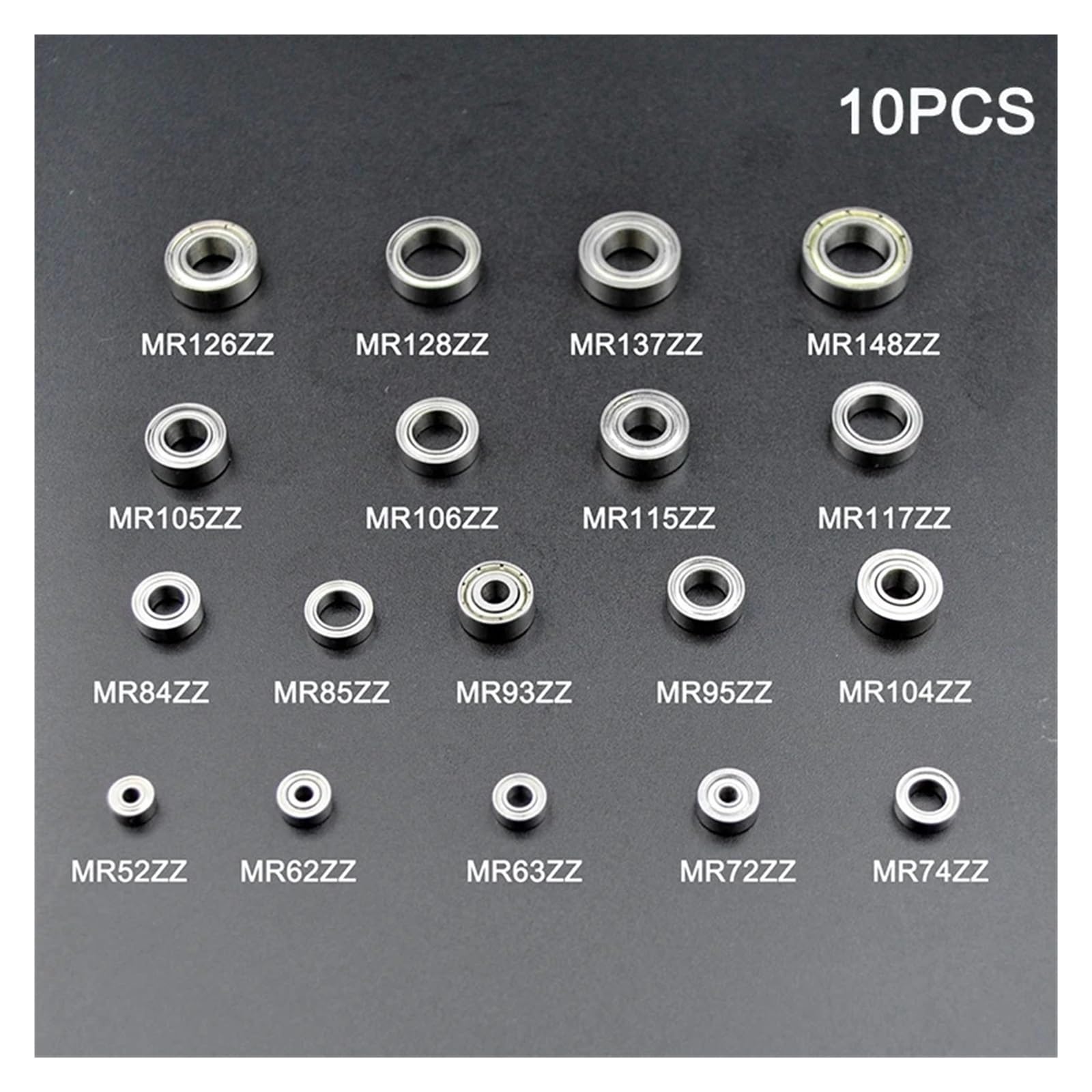 10 Piezas MR104 ZZ Mini Rodamiento 4x10x4mm