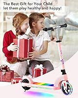 Vista 21 de ANHAO Patinete eléctrico para niños de 6 a 12 años (principalmente de 6 a 10 años), scooter eléctrico para niños con altura ajustable, scooter