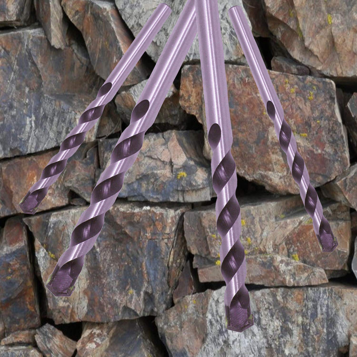 Masonry Drill Bit Set 3/16 Inch 10Pcs Carbide Tip Black/White Drill Concrete Rock