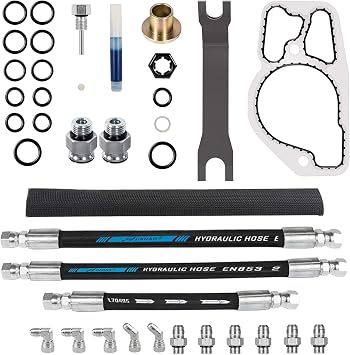 High Pressure Oil Pump HPOP Hoses Lines Kit & Crossover Line & Master Service Kit for Ford 7.3L Powerstroke Diesel engines F-series E-series Excursion 1999 2000 2001 2002 2003