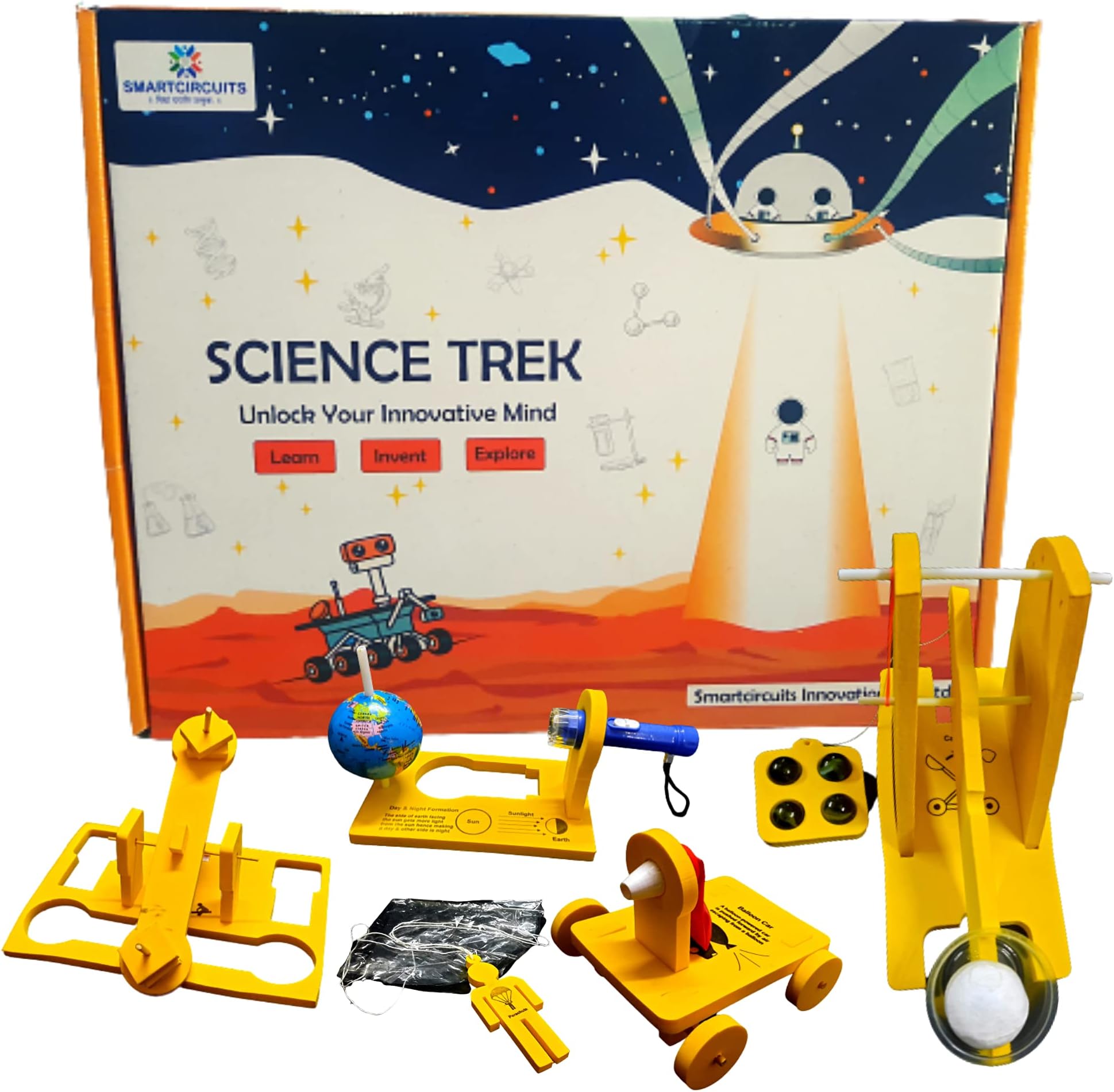 SMARTCIRCUITSSTEM Activities Kit | DIY STEM Toys for Kids Age 8 9 10 11 12 Years | Best Science Kit for Class 2 3 4 5 | Experiments Kit for Boys Girls| Best STEM Toy Gift | 5 in 1 Activities