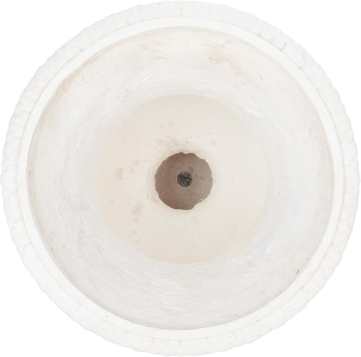 SAFAVIEH Outdoor - Paven Urn Planter - Off-White Resin with Drainage Hole - Classical Fluted Vegetal Pattern - Ideal for Patio, Deck, Porch, Garden, 21.3" W x 21.3" D x 28.9" H (PAT5038A)