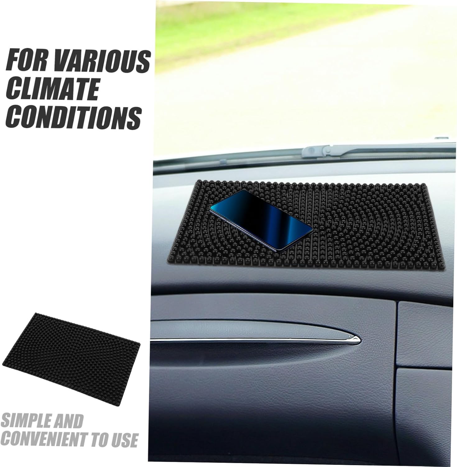 Non Slip Car Dashboard Pad Weatherproof Car Gadget for Cell Phone High-Temperature Resistant Dashboard Mat