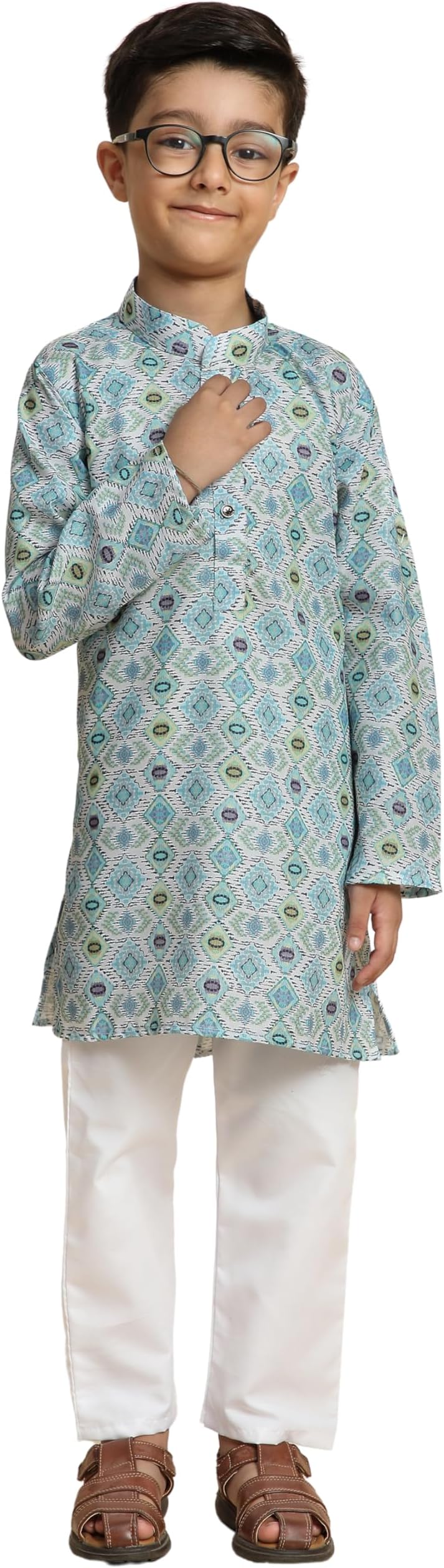 Pro-Ethic Style Developer Boy's Cotton Embellished Kurta Pajama for Baby Kids Ethnic Wear (S-166)