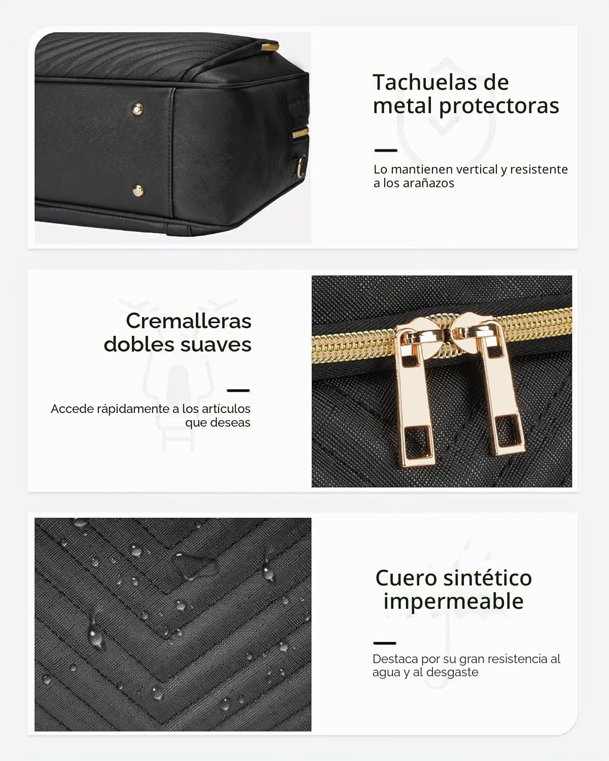 Taygeer Bolso Portatil Mujer, Maletin Portatil 17 Pulgadas PU Multifuncional Bolso Universidad Mujer Grande Funciona Como Mochila Casual Impermeable para Trabajo Viajar, Negro