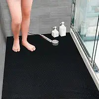 Tapete Antiderrapante Para Banheiro, Chuveiro, Box, Piscina, Áreas Molhadas (Onda Preto, 0,60 X 1,20)
