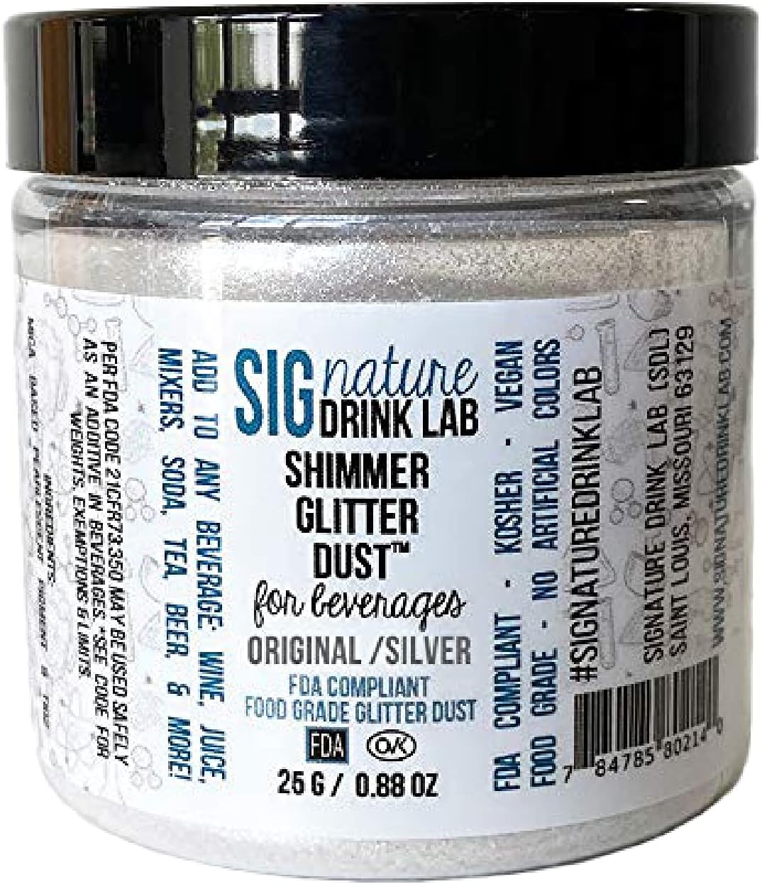 Edible Glitter for Drinks Orange - food compliant Shimmer Dust for Cocktails, Halloween, Birthday - Kosher Made in USA