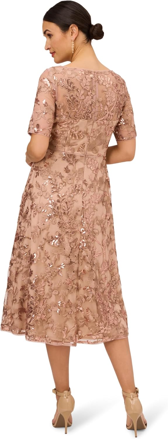 Adrianna Papell Womens Sequin Embroidery Dress - Image 2