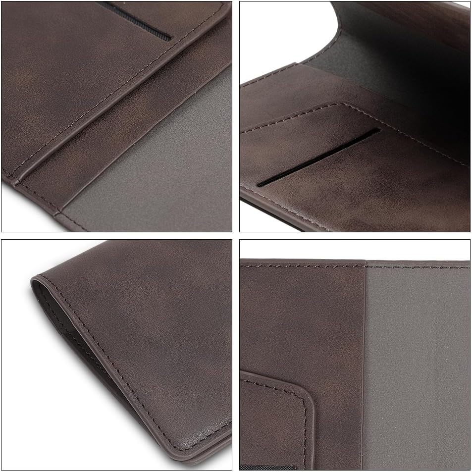 PYD Life 6 Pack Passport Holder Cover Leather Blanks 5.7" x 8.3" Brown for Glowforge Xtool Laser Engraving,Passport Case Travel Wallet for Silhouette Curio 2 Foil Transfer