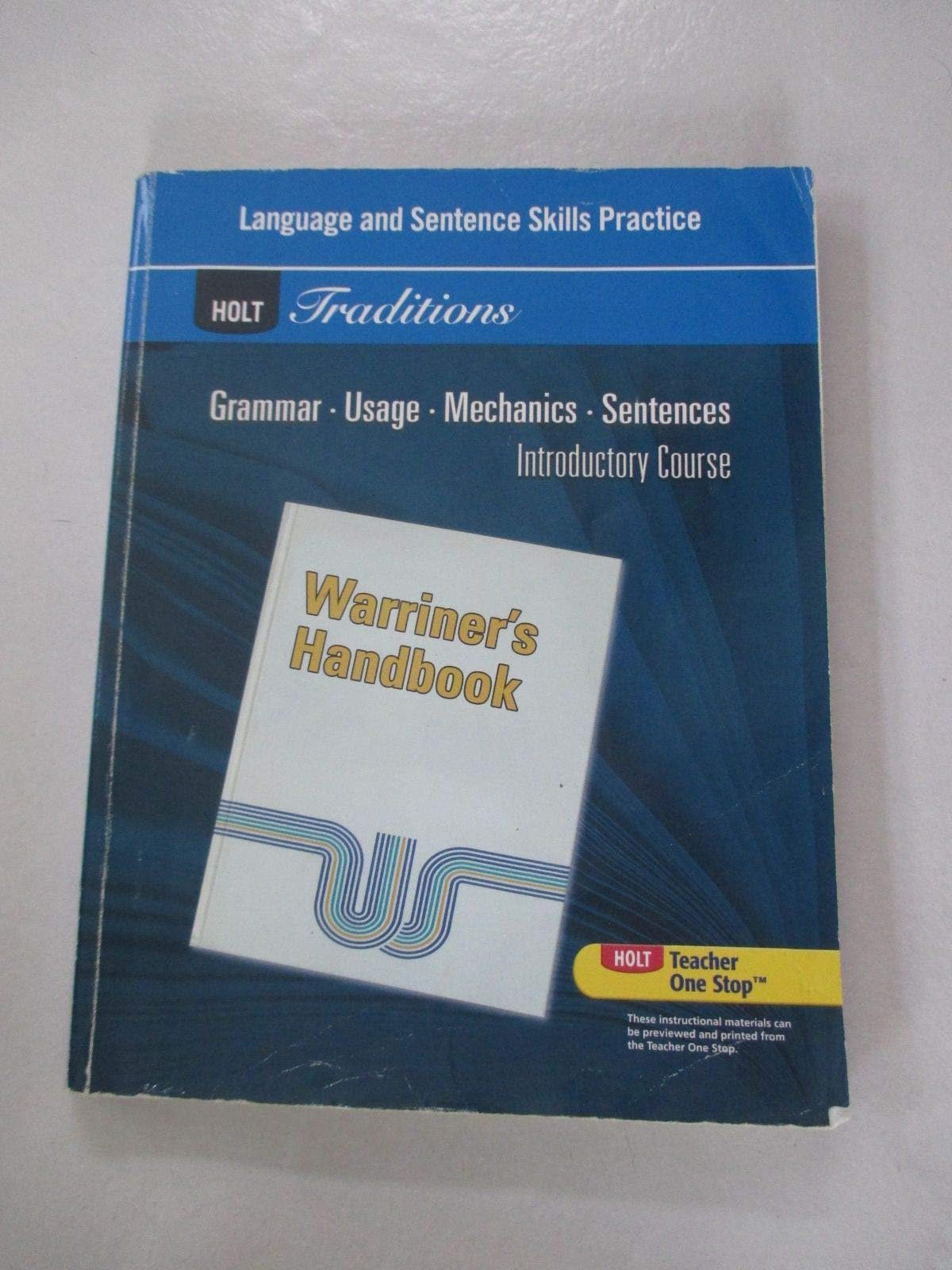 Language and Sentence Skills Practice: Support for Warriner's Handbook: Introductory Course (Holt Traditions Introductory Course) Paperback โ January 1, 2008