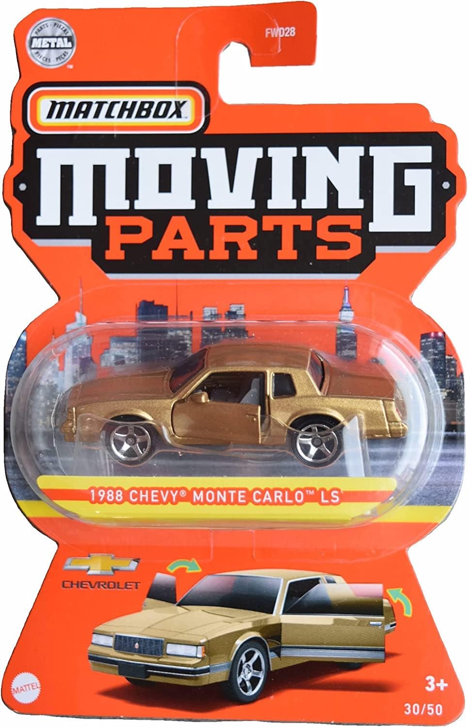 Hot Wheels Matchbox 1988 Chevy Monte Carlo LS, Moving Parts 30/50