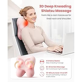 BOB AND BRAD Back Massager with Heat FSA Eligible, EZBack Corded Neck Massager for Pain Relief Deep Tissue, Shiatsu Back Shoulder and Neck Massage Pillow, Full Body Use, Christmas Gifts for Women Mom