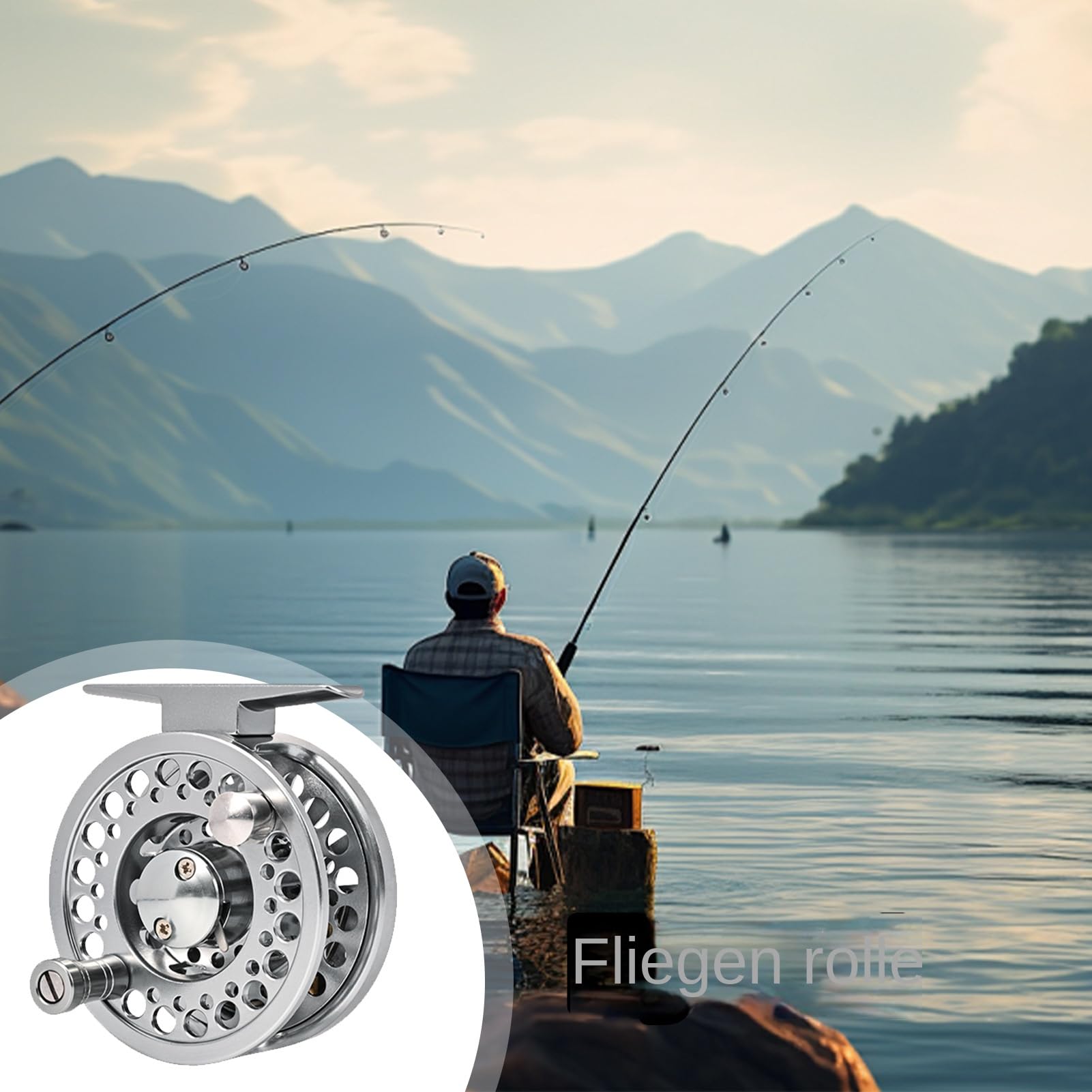 Angelrolle zum Fliegenfischen Leichtgewichtiges Angelgerät und Zubehör für | Baitcaster Rollen Geeignet für Süßwasser, Seen, Bäche, Teiche und auch im