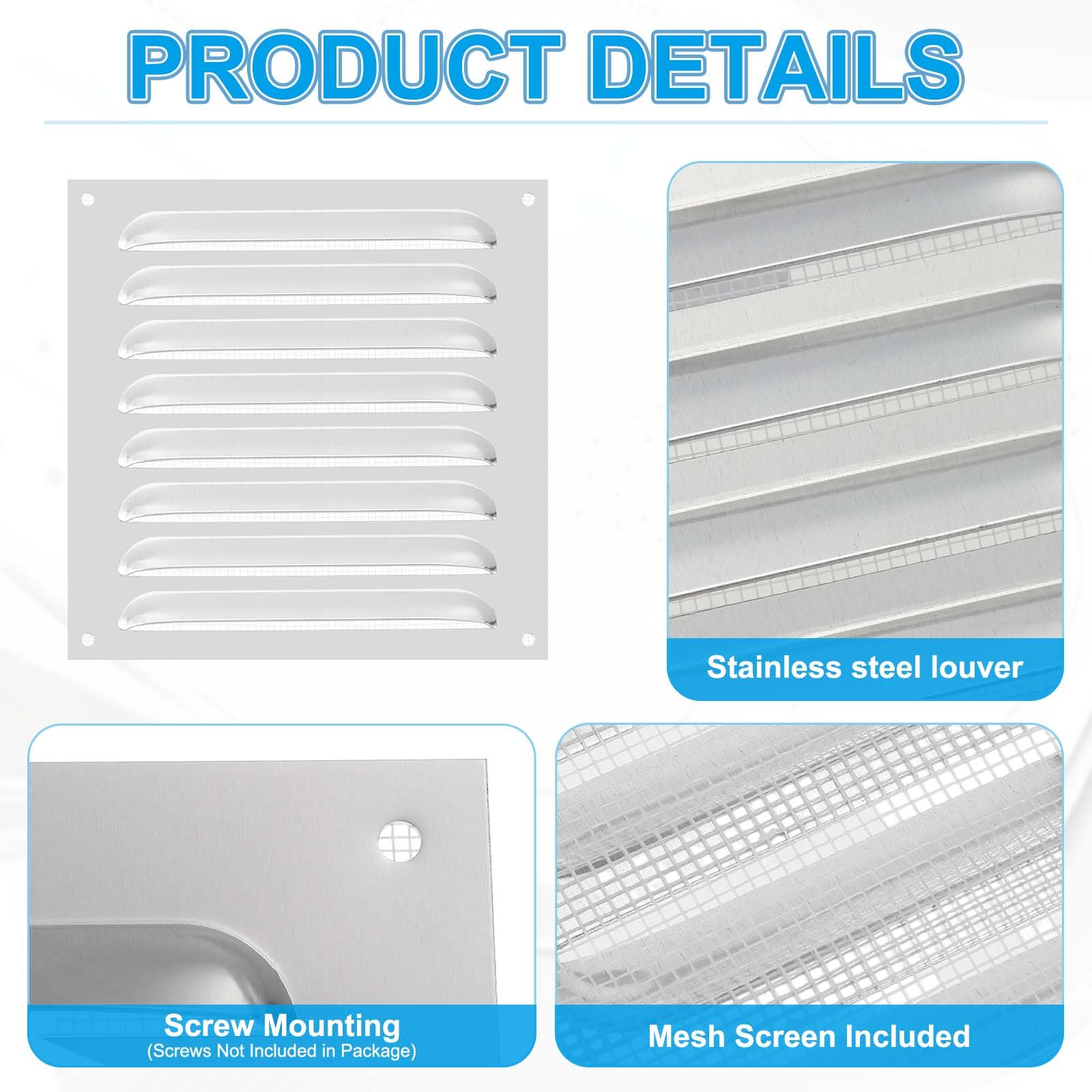 PATIKIL 8x8 Inch Aluminum Vent Cover - Image 3
