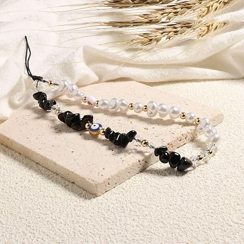 Miniatura 4 de Correa con dije para teléfono contra el mal de ojo, correa para teléfono celular, con cuentas para teléfono, correa de cristal para teléfono contra