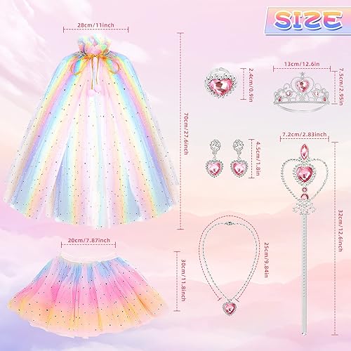 Miniatura 5 de Princess Dresses for Girls,Princess Dress Up Clothes Cape Skirt Toys for 3-6 Year Old Girl,Easter Birthday Gift Idea